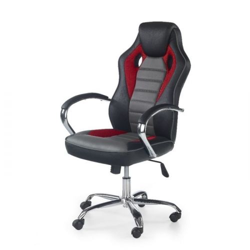 helix fotel gamingowy dla graczy czarno-czerwono-popielaty Style furniture