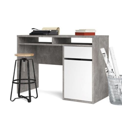 biurko function plus 1d1s beton/biały połysk Tvilum