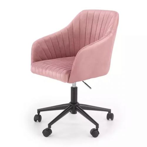fotel młodzieżowy daisy, tkanina velvet różowy Style furniture