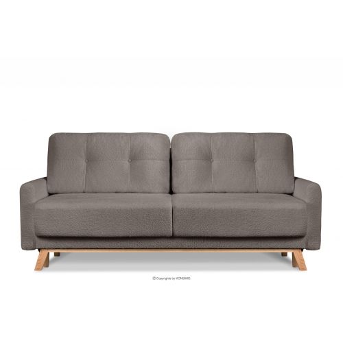Skandynawska sofa w tkaninie baranek brązowa VISNA 