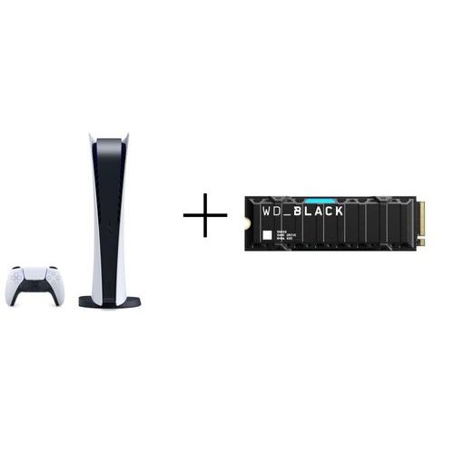 SONY PS5 825GB Digital + BLACK SN850 2TB NVMe SSD z radiatorem SONY PS5 2.875 GB (825GB+2000GB)