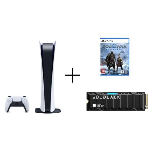 SONY PS5 825GB Digital + God of War Ragnarok + BLACK SN850 2TB NVMe SSD z radiatorem SONY PS5 2.825 GB (825+2000)
