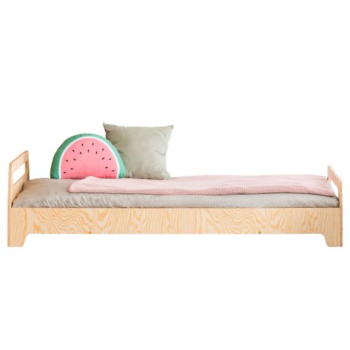 Łóżko drewniane dla dziecka Kyori na nóżkach z klasycznym zagłówkiem 80x140 cm Selsey