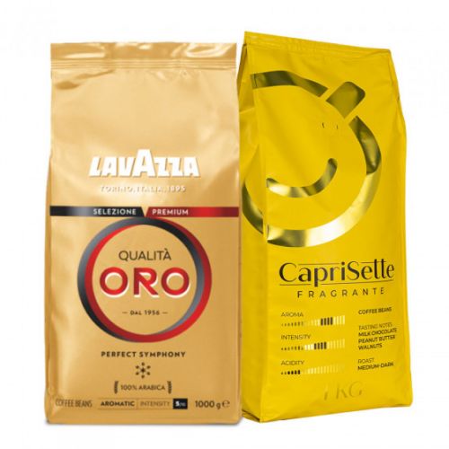 Zestaw kawy ziarnistej “Caprisette Fragrante + Lavazza Qualita Oro