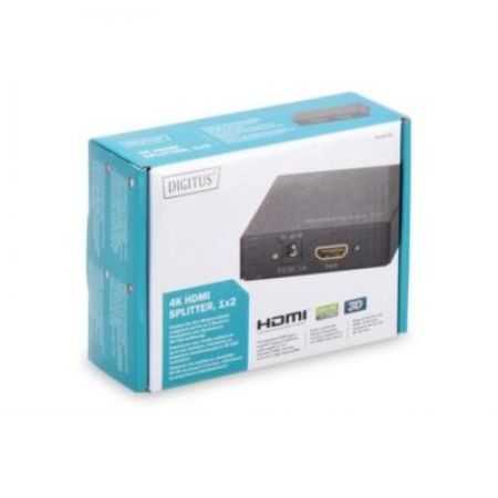 Digitus Rozdzielacz/Splitter HDMI 2-Portowy, 4K 30Hz UHD 3D, HDCP 1.3, audio