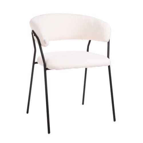 Krzesło LIRA TEDDY w tkaninie TEDDY beżowe 48x54x78 cm Homla