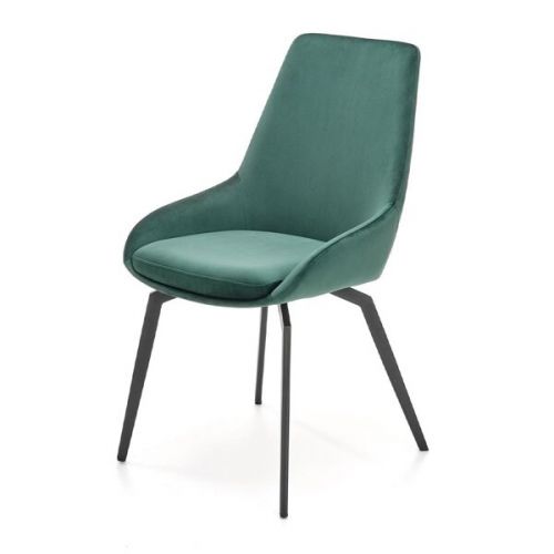 Krzesło tapicerowane K479, tkanina velvet, ciemny zielony Halmar