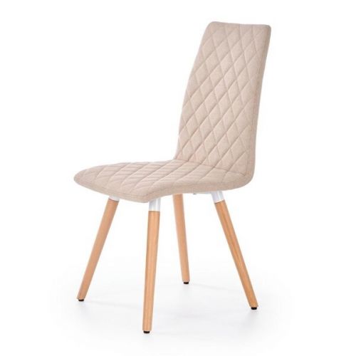 Krzesło tapicerowane K282 beżowe, nóżki lite drewno bukowe Halmar