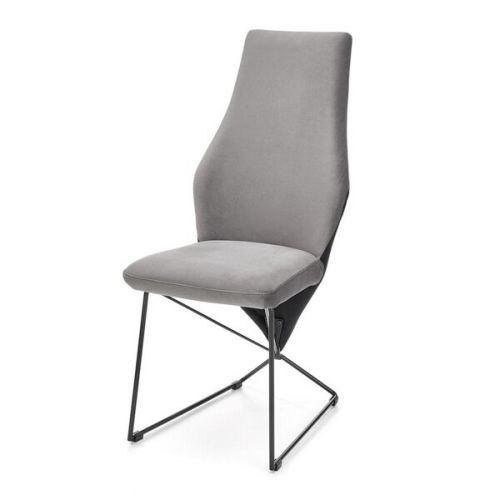 Krzesło tapicerowane K485 tkanina velvet popielata, nóżki czarne Halmar